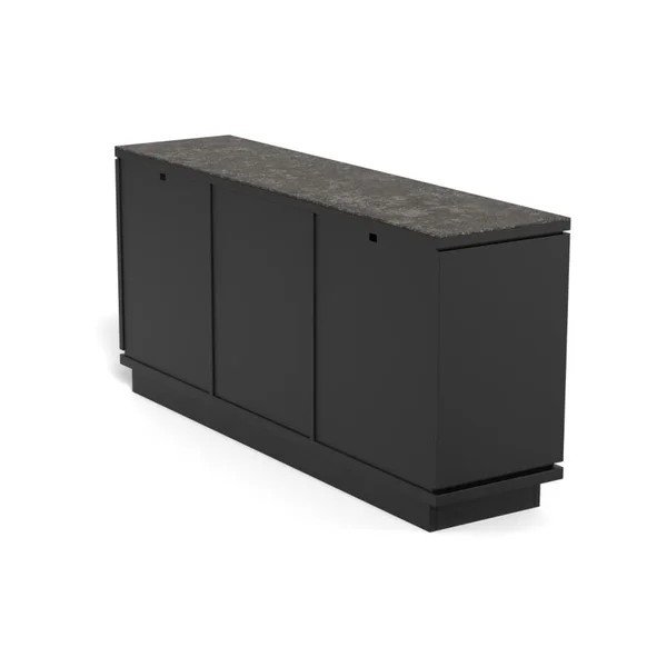 Juodos spalvos iš MDF plokštės šoninė spintelė 160x75x40 cm Tribeca – Actona-image-2