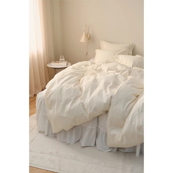 Kreminės spalvos iš organiškos medvilnės viengulė patalynė 150x200 cm Juliette – Ellos Home-image-1