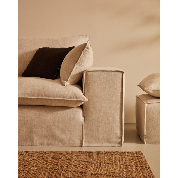 Smėlio spalvos iš lino sofa 280 cm Anarela – Kave Home-image-3