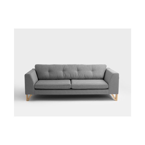 Juodai balta trivietė sofa Custom Form Houndstooth-image-4