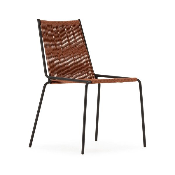 Terakotos spalvos iš metalo galima dėti viena ant kitos valgomojo kėdės 2 vnt. Emily – Marckeric