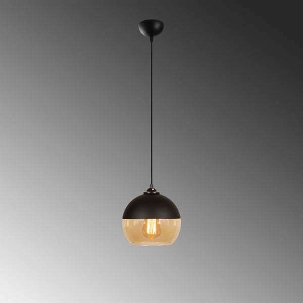 Kabantis šviestuvas ochros spalvos/juodos spalvos ø 20 cm su stiklo gaubtu Camini – Opviq lights-image-3