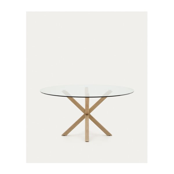 Apvalios formos valgomojo stalas su stikliniu stalviršiu ø 150 cm Argo – Kave Home-image-3