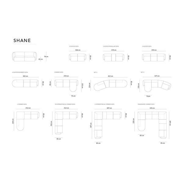 Sofa mėlynos spalvos 302 cm Shane – Micadoni Home-image-4