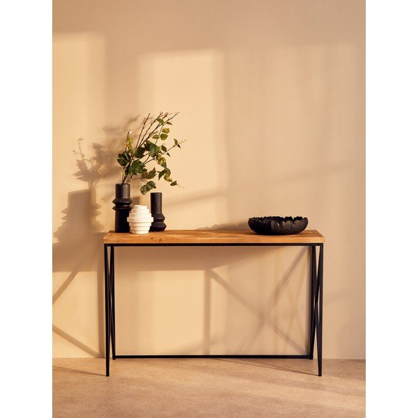 Natūralios spalvos iš kėnio masyvo konsolinis staliukas 48x120 cm Kickford – Premier Housewares-image-1