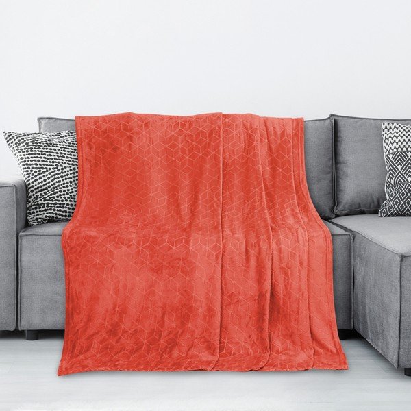 Raudona mikropluošto antklodė "DecoKing Nessa", 150 x 70 cm-image-1