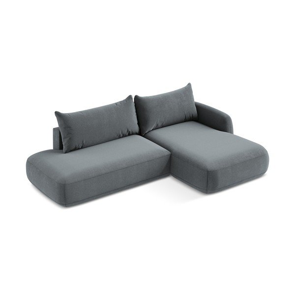 Pilkai mėlynos spalvos sulankstoma kampinė sofa (su dešiniuoju kampu/su gultu) Hale – Makamii-image-3