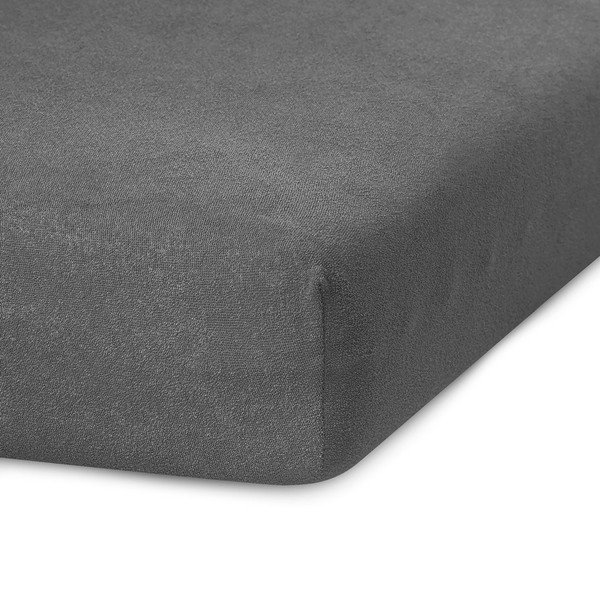 Paklodė iš frote audinio tamsiai pilkos spalvos su guma 220x200 cm Ruby – AmeliaHome-image-1