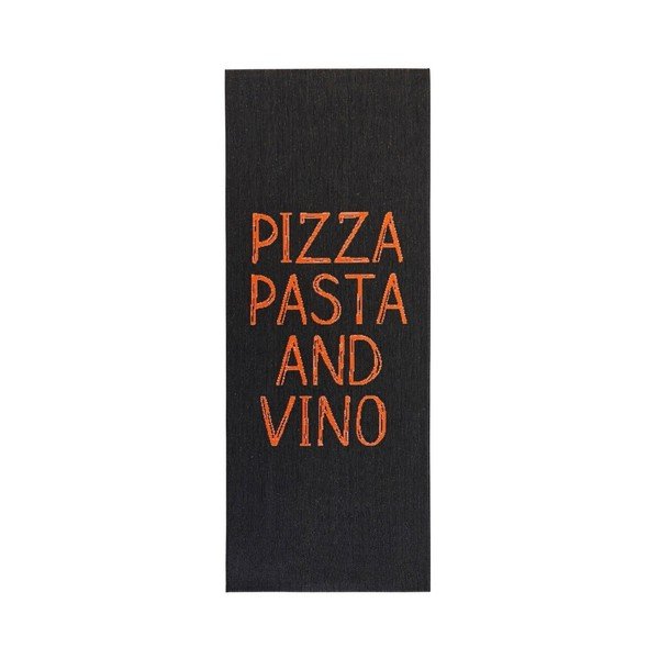 Juodas virtuvinis kilimėlis "Hanse Home Pizza Pasta and Vino", 80 x 200 cm