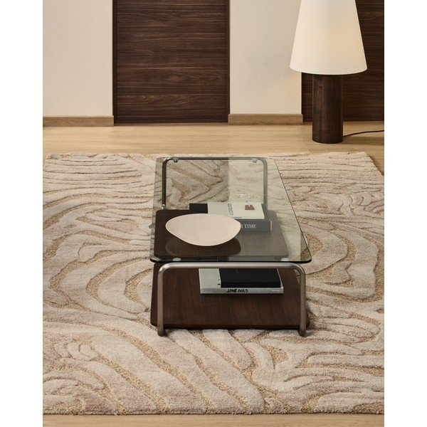 Rankų darbo smėlio spalvos iš vilnos mišinio kilimas 160x230 cm Tribet – Kave Home-image-4