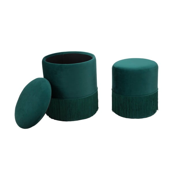 2 žalių Mauro Ferretti Constanzo taburečių rinkinys-image-2