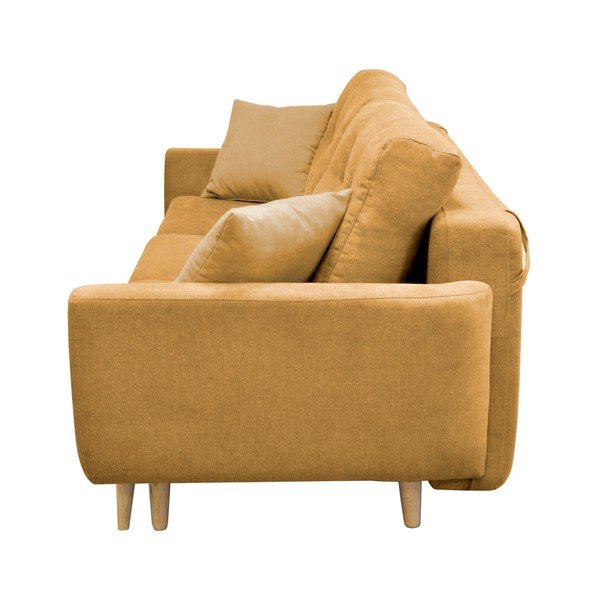 Garstyčių geltonumo sofa-lova trims asmenims Cosmopolitan design Barcelona-image-1