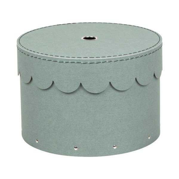 Žalsvai mėlynos spalvos iš kartono daiktadėžės su dangčiu 2 vnt. ø 26x17,5 cm Wilma Canvas Paper Laminate – Bigso-image-3