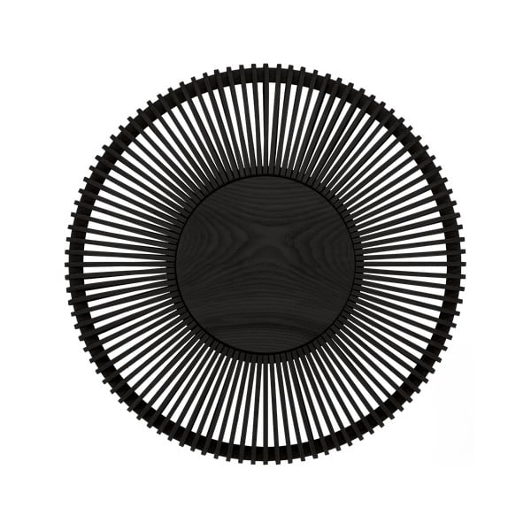 Iš ąžuolo masyvo lubinis šviestuvas juodos spalvos su mediniu gaubtu ø 49 cm Clava Up – UMAGE