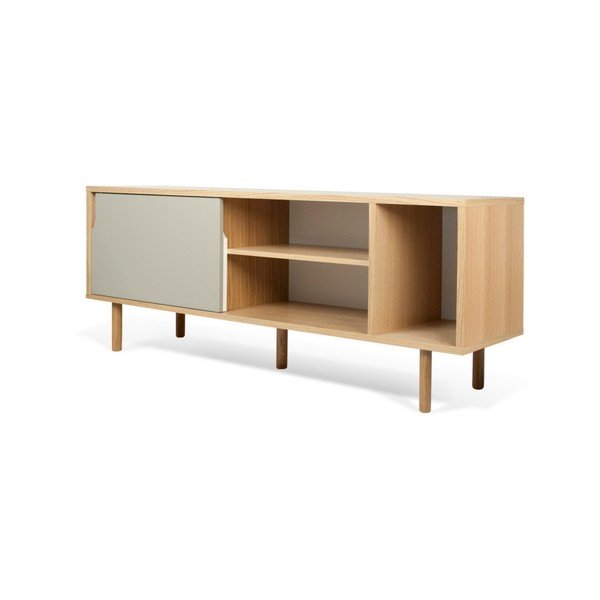 Baltos ir pilkos spalvos komoda TemaHome Dann Oak-image-4