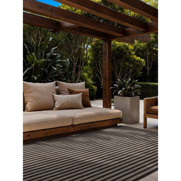 Juodos spalvos/kreminės spalvos lauko ir vidaus kilimas 160x230 cm Haringey Linley – Ted Baker-image-1