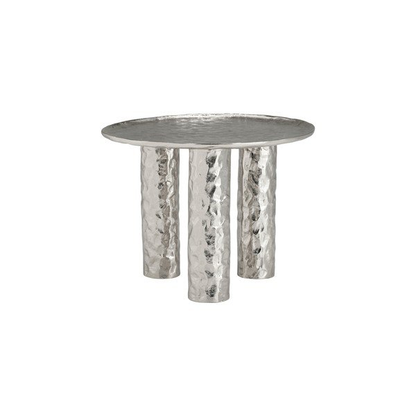 Sidabrinės spalvos iš aliuminio apvalios formos kavos staliukas ø 60 cm Art – Ellos Home-image-2
