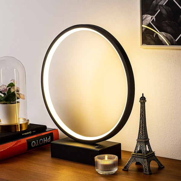 Stalinis šviestuvas juodos spalvos LED (aukštis 35 cm) Halka – Opviq lights-image-1