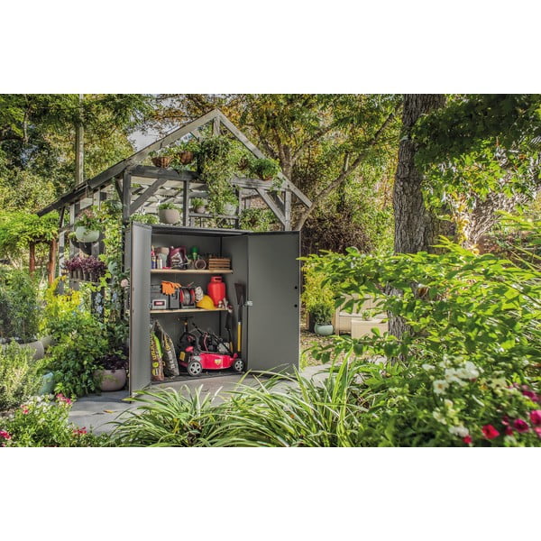 Pilkos spalvos iš plastiko sodo spintelė Tall – Keter-image-1