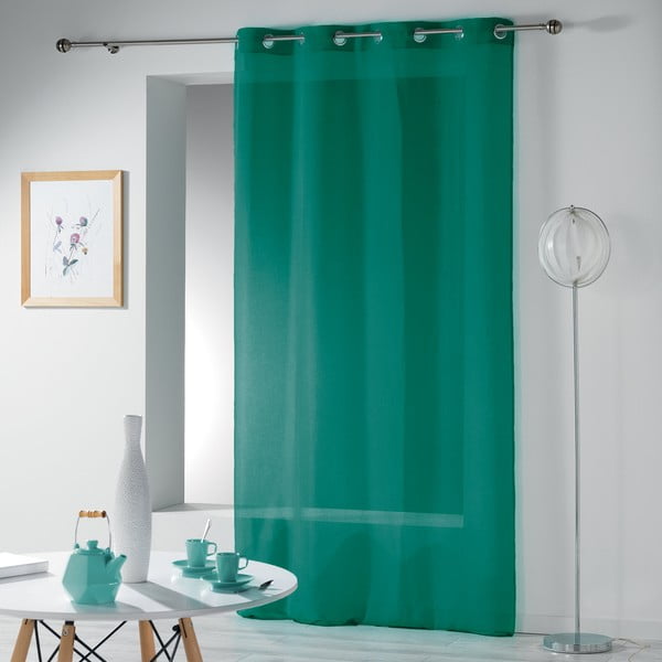 Žalios spalvos permatoma užuolaida 140x280 cm Telma – douceur d'intérieur-image-2