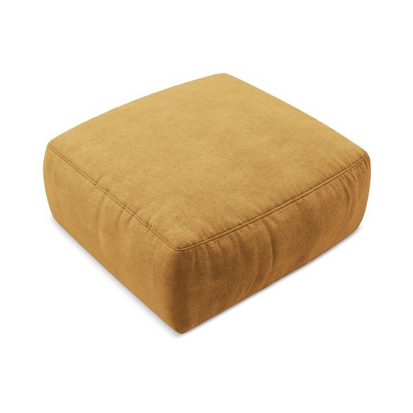 Garstyčių spalvos taburetė iš šenilinio audinio Kuki – Makamii-image-2