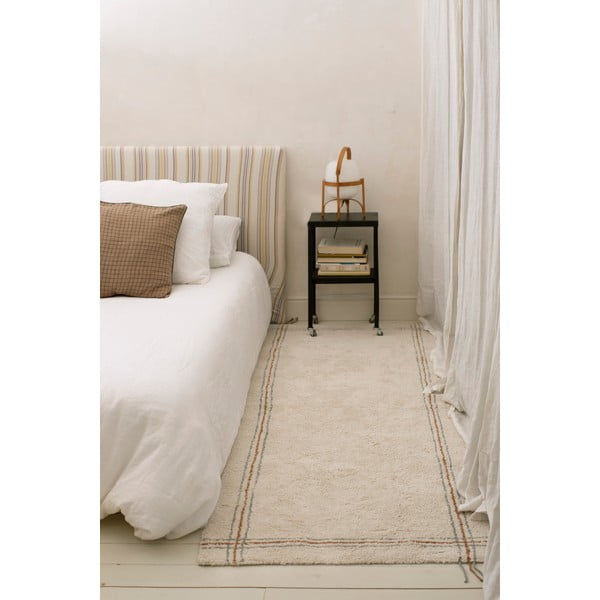 Skalbiamas/rankų darbo iš medvilnės kilimas kreminės spalvos 80x230 cm Cuisine Natural – Lorena Canals-image-1