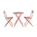 Terakotos spalvos iš plieno sodo valgomojo komplektas 2 žmonėms Austin – Bizzotto