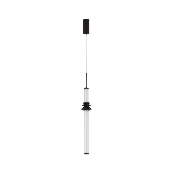 Matinės juodos spalvos iš keramikos kabantis šviestuvas LED su pritemdymo funkcija ø 8 cm su gaubtu iš akrilo stiklo Stalactite – Nova Luce
