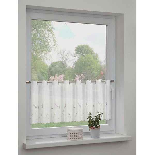 Baltos spalvos permatoma užuolaida 135x45 cm Lavender – Sehlbach-image-1