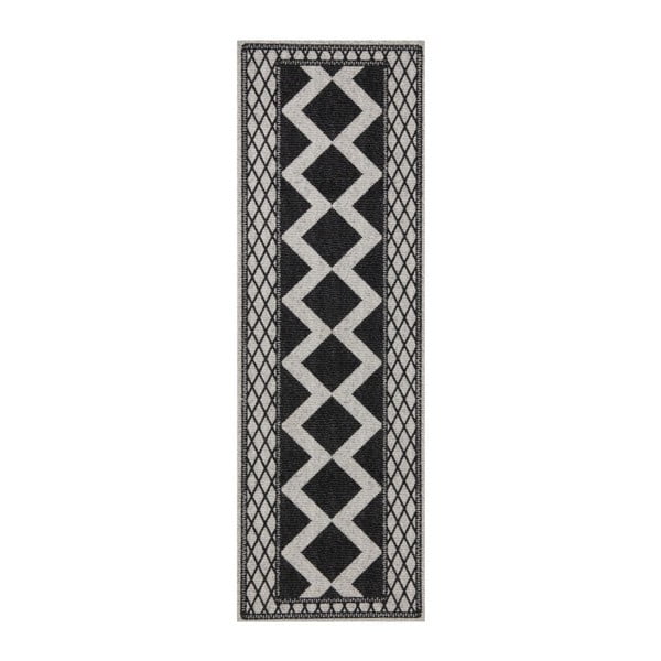 Pilkos ir juodos spalvos kilimas Hanse Home Cook & Clean Peggy, 60 x 180 cm