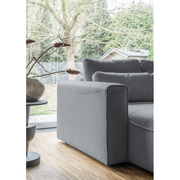 Pilka kampinė sofa-lova (U formos) Homely Tommy - Miuform-image-4