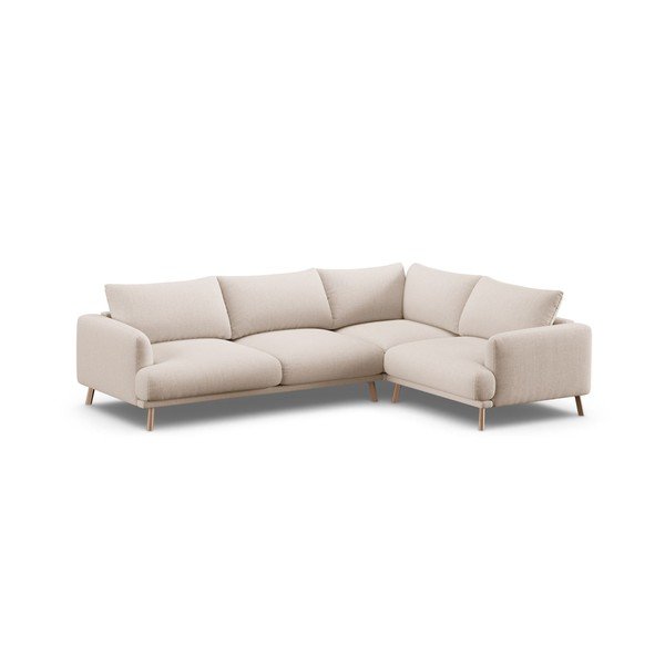 Smėlio spalvos kampinė sofa (su dešiniuoju kampu/su gultu) Naomi – Micadoni 
