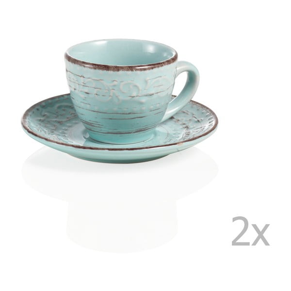 Dviejų mėlynų puodelių su lėkštutėmis rinkinys Serendipity