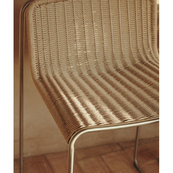 Smėlio spalvos metalinė sodo baro taburetė Tavari – Kave Home-image-2