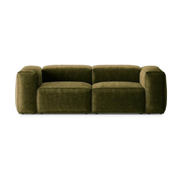 Žalios spalvos iš kordinio velveto sofa 224 cm Bergamo – Cosmopolitan Design