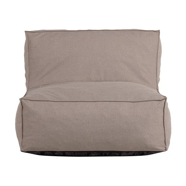 Pilkai smėlinės spalvos paminkštinto audinio sodo krėslas Velora – WOOOD-image-2