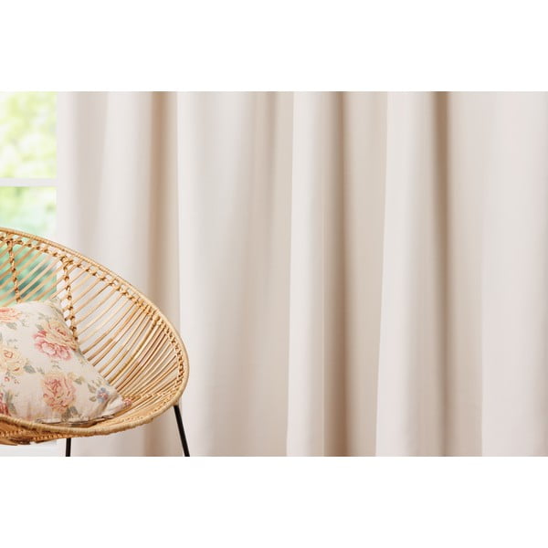 Užuolaida kreminės spalvos su kabliuku 140x260 cm – Mendola Fabrics-image-1