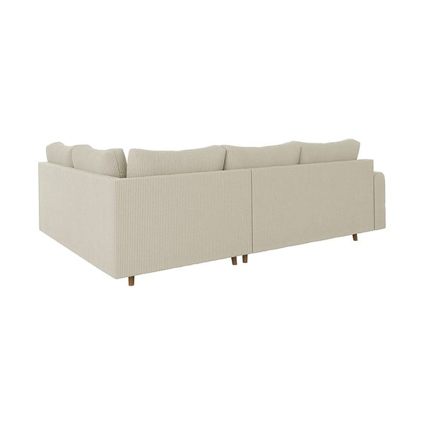 Smėlio spalvos iš kordinio velveto kampinė sofa (su dešiniuoju kampu/„L“ formos) Ariella – Ropez-image-2