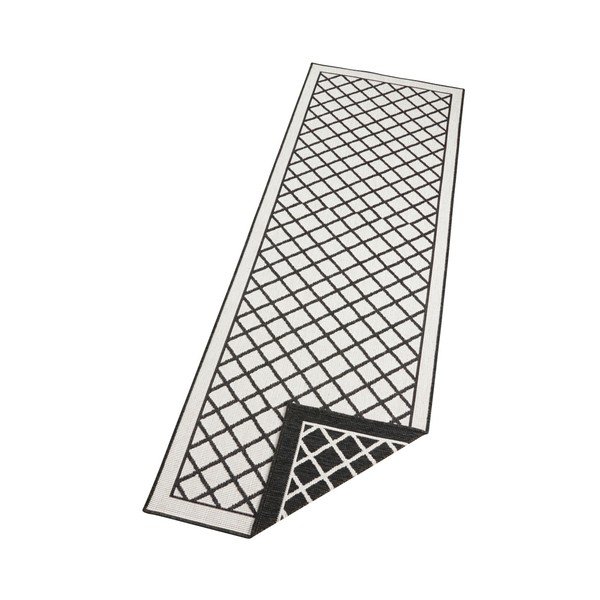 Juodos ir kreminės spalvos dvipusis lauko kilimas NORTHRUGS Sydney, 80 x 250 cm-image-3
