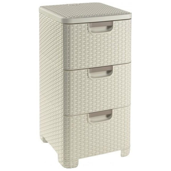 Iš plastiko žema vonios daiktadėžė kreminės spalvos 33x60 cm Style – Curver