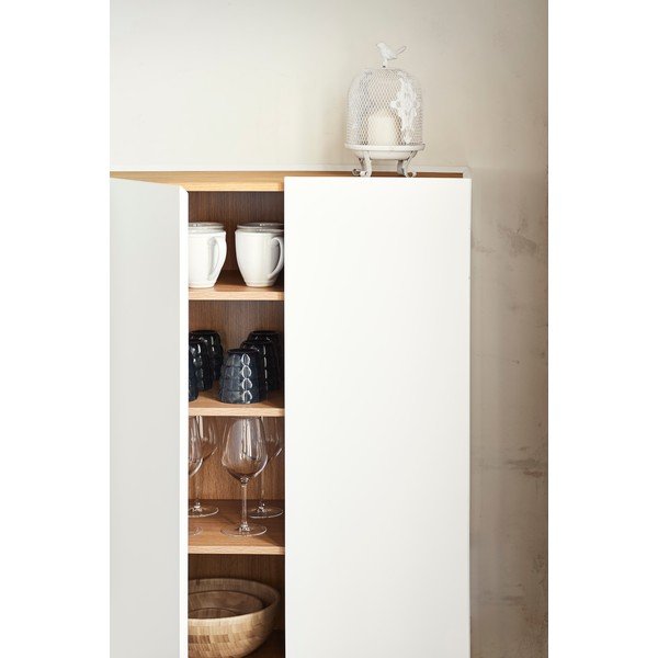 Aukšta šoninė spintelė baltos spalvos iš ąžuolo 95x120 cm Arista – Teulat-image-2
