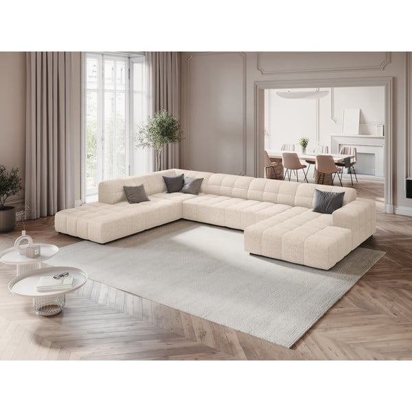 Kampinė sofa kreminės spalvos (su kairiuoju kampu/„U“ formos) Chicago – Cosmopolitan Design-image-1