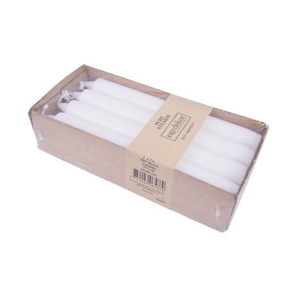 8 baltų ilgų žvakių rinkinys Ego Dekor ED, degimo trukmė 7 val.-image-2