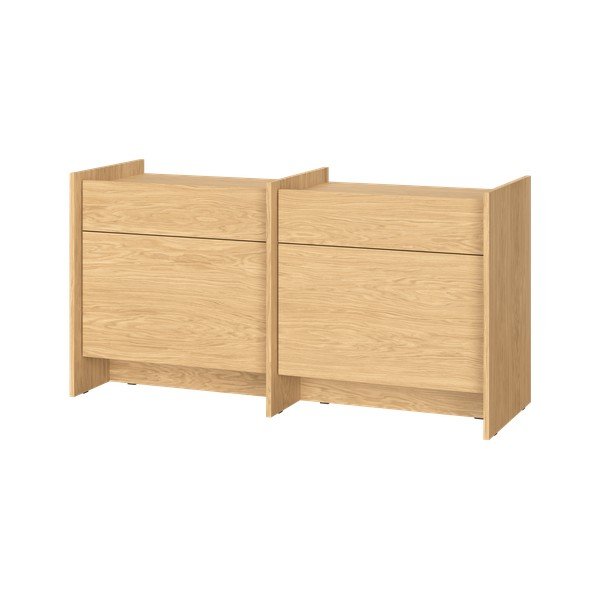 Natūralios spalvos šoninė spintelė iš ąžuolo 146x76x51 cm Hido – noo.ma