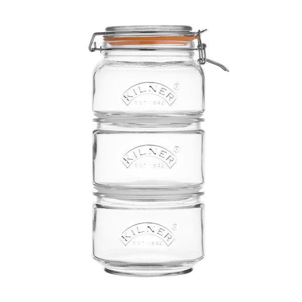 3 "Kilner" maisto laikymo indelių rinkinys