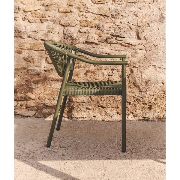 Žalios spalvos sodo kėdė rotangas Livadia – Kave Home-image-1