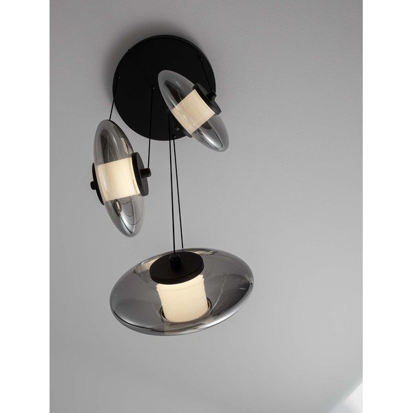 Matinės juodos spalvos iš stiklo kabantis šviestuvas LED su pritemdymo funkcija ø 35 cm Ballet – Nova Luce-image-2