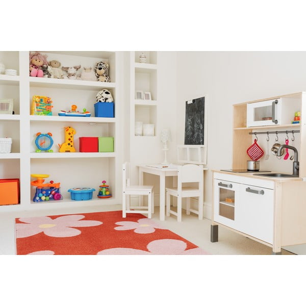 Raudonos spalvos/rožinės spalvos vaikiškas kilimas 80x150 cm Lolly Coral – FD-image-1