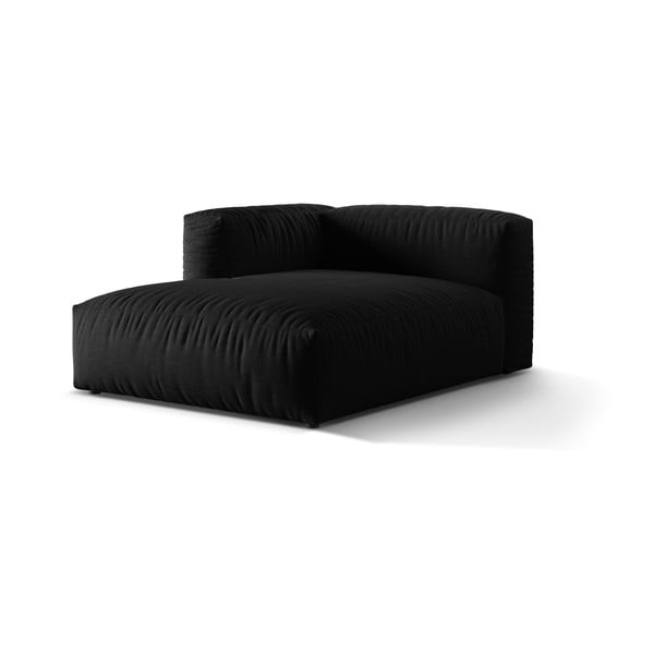 Modulinė sofos dalis juodos spalvos (su kairiuoju kampu) Martina – Micadoni Home