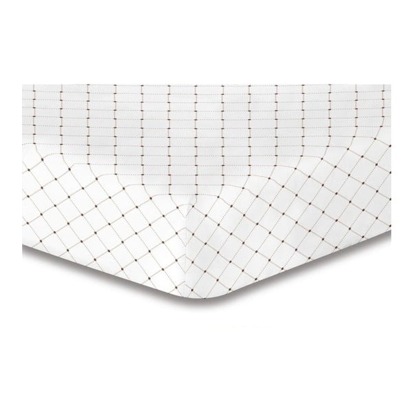 Balta elastinė paklodė su "DecoKing Hypnosis Calluna" raštu, 220 x 240 cm